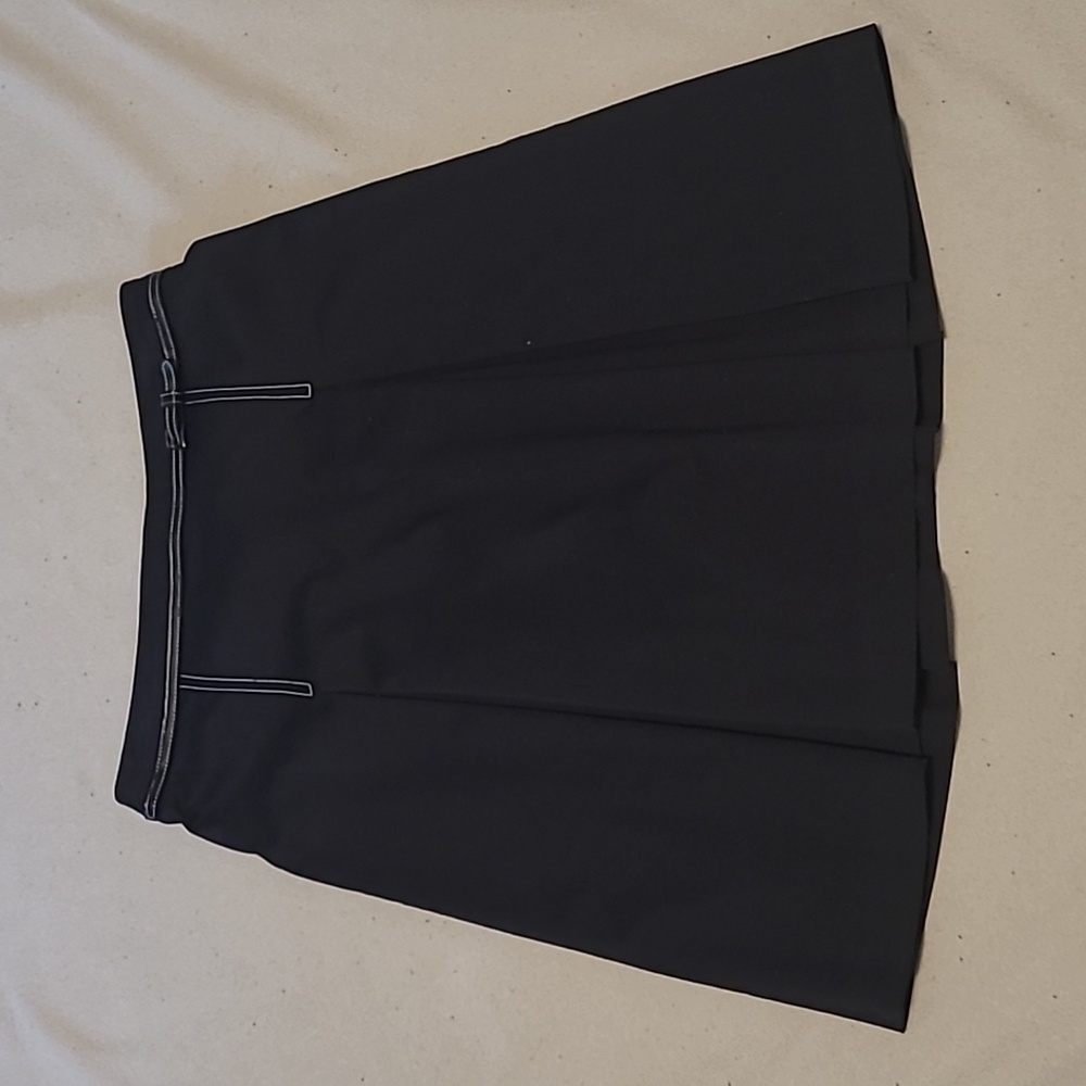 Black Pleated A-line Skirt